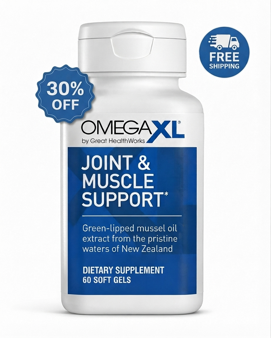 OmegaXL Joint Support | Green-Lipped Mussel Oil | 60 Soft Gels | 30% OFF